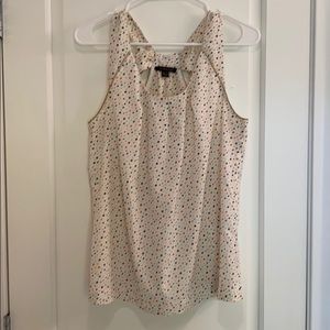 Star print camisole with gold piping and back bow